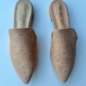 Taupe Studded Mule